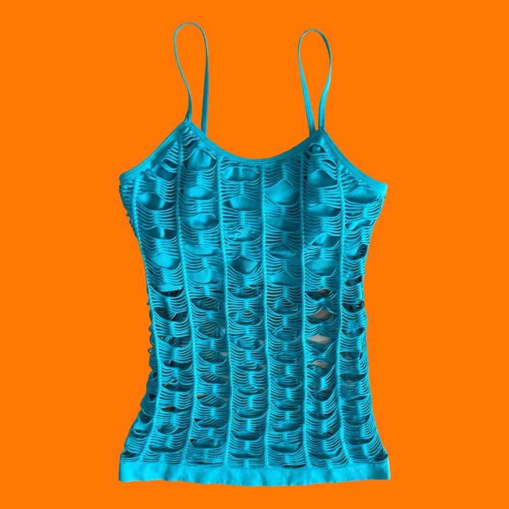00's vintage cut out mcbling club trashy y2k cami tank top OSFM *deadstock*